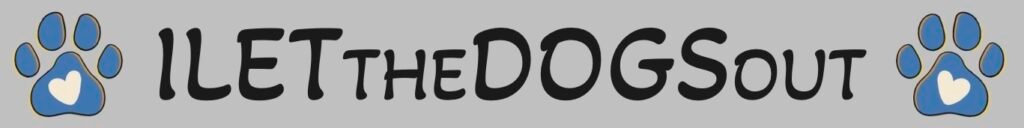 I let the dogs out name with paw prints on each side